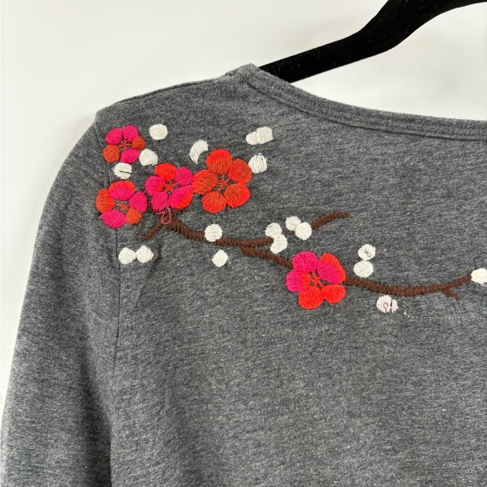 Johnny Was Floral y2k Embroidered Top Fitted Ruched AsianInspired Bird small NWT - Picture 16 of 16